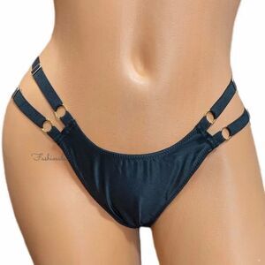 Victoria’s Secret Very Sexy Strappy Brazilian Slip Soft Satiny panty Black Small